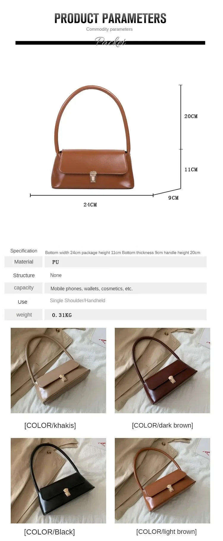 Luxury Brand Crossbody Bags for Women Fashion Design Underarm 2025 Woman Shoulder Bag Female Handbag and Purses Solid Color