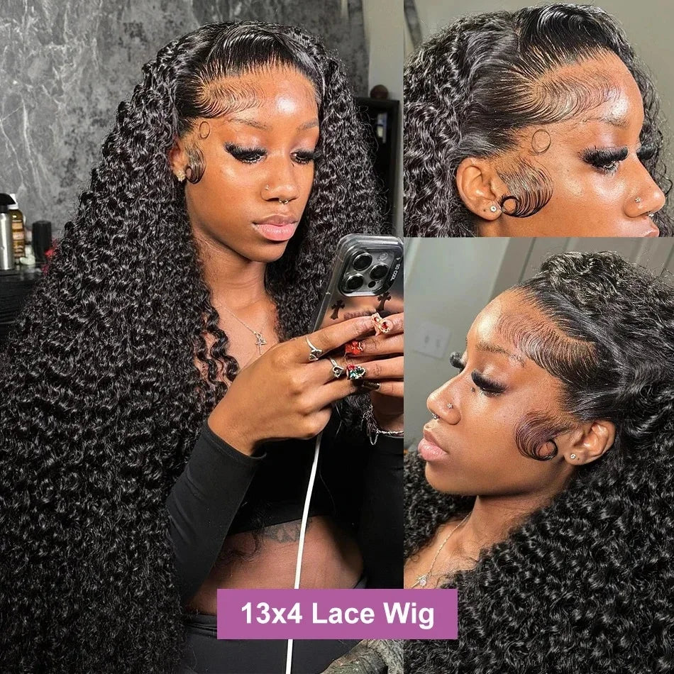 Xcurly 30 40 Inch Deep Wave 13x4 HD Lace Front Wig Human Hair For Women 220 Density Loose Water Curly 13x6 Lace Frontal Wigs