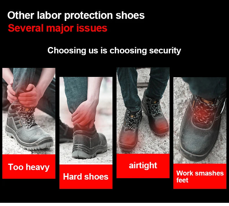 Work Sneakers Steel Toe Shoes Men Safety Shoes Puncture-Proof Work Shoes Boots Fashion Indestructible Footwear Security