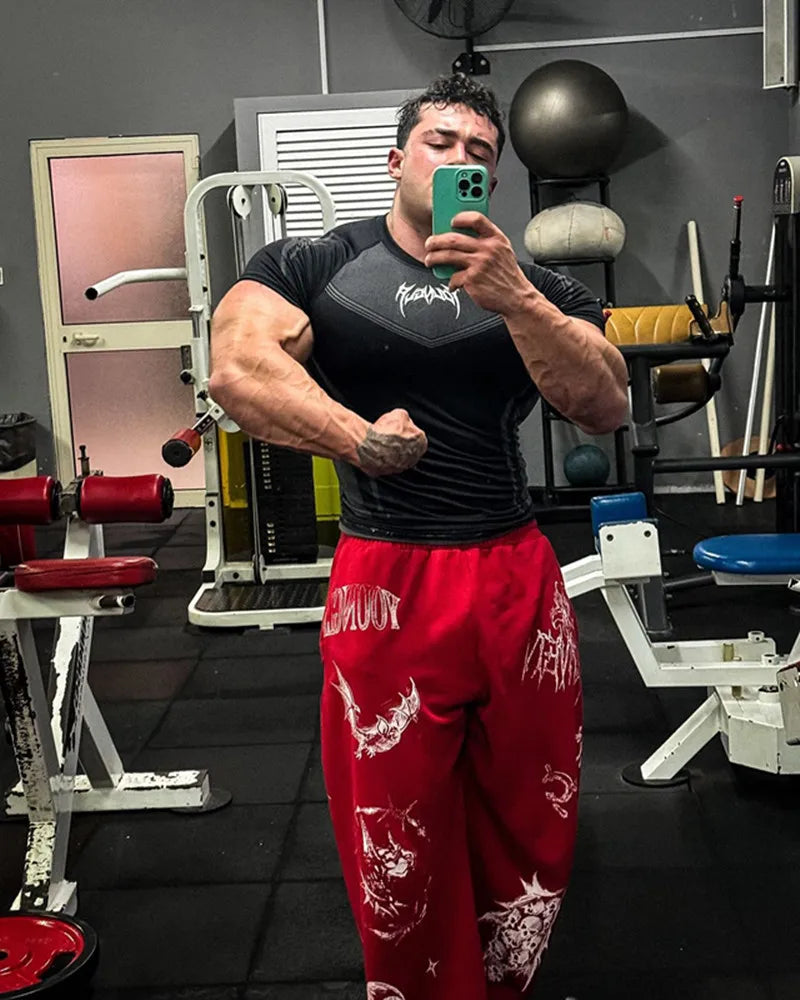 Men Short Sleeve 2025 Spring Autumn New StyleFitness Clothes Quick Drying Breathable Stretch Tight Fitting Clothing T-Shirt