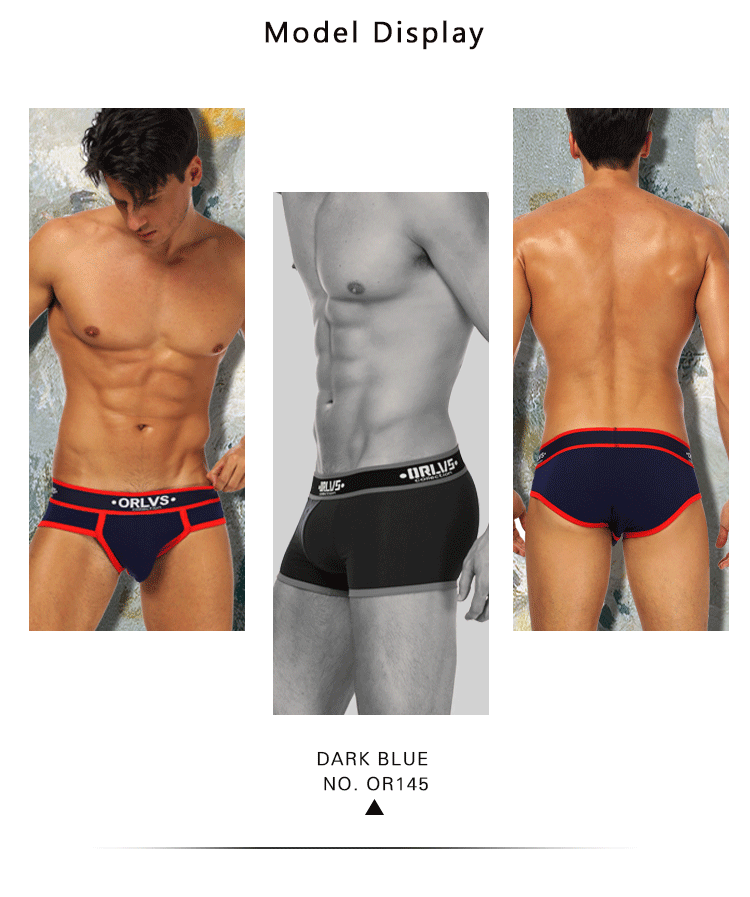 ORLVS New Cotton Comfortable Mens Briefs Underwear Shorts Male Underwear Sexy Gay Men Underwear Bikini Men Briefs Underwear Man