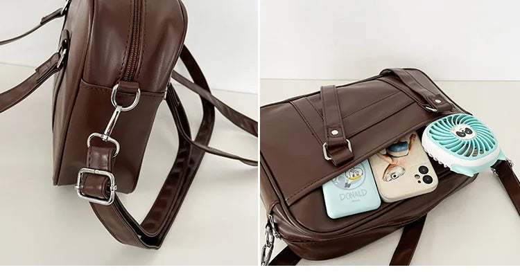 Japanese Style JK Bag Women High School Student Uniform Bag PU Leather Shoulder Bag Women Simple Handbags Crossbody Bags Itabag