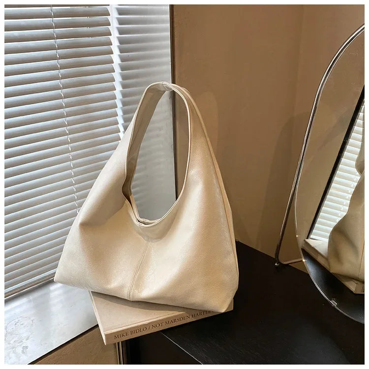 Large Capacity PU Leather Hobo Underarm Bags Autumn Winter Shoulder Bag for Women 2025 New Trend Y2K Handbags and Purses Tote