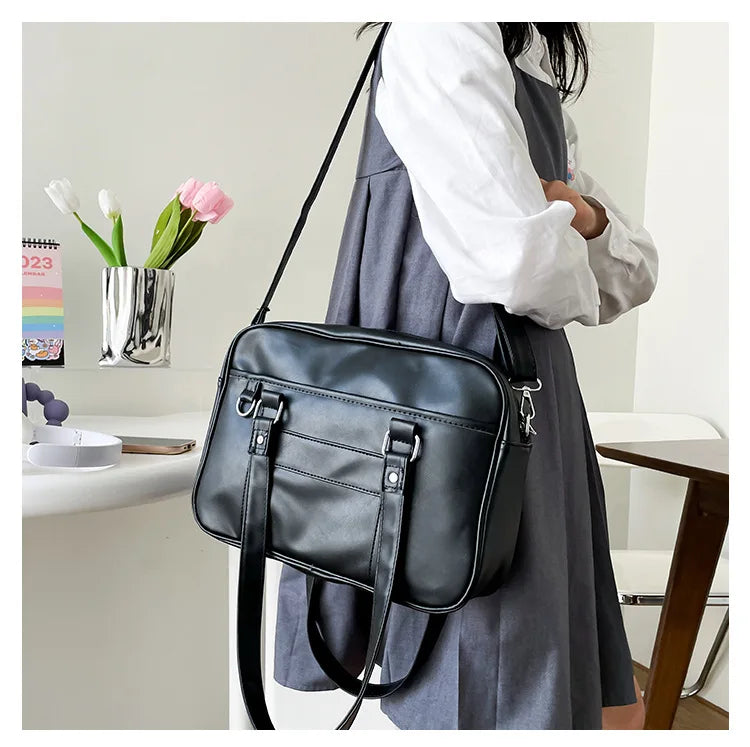 Japanese Style JK Bag Women High School Student Uniform Bag PU Leather Shoulder Bag Women Simple Handbags Crossbody Bags Itabag