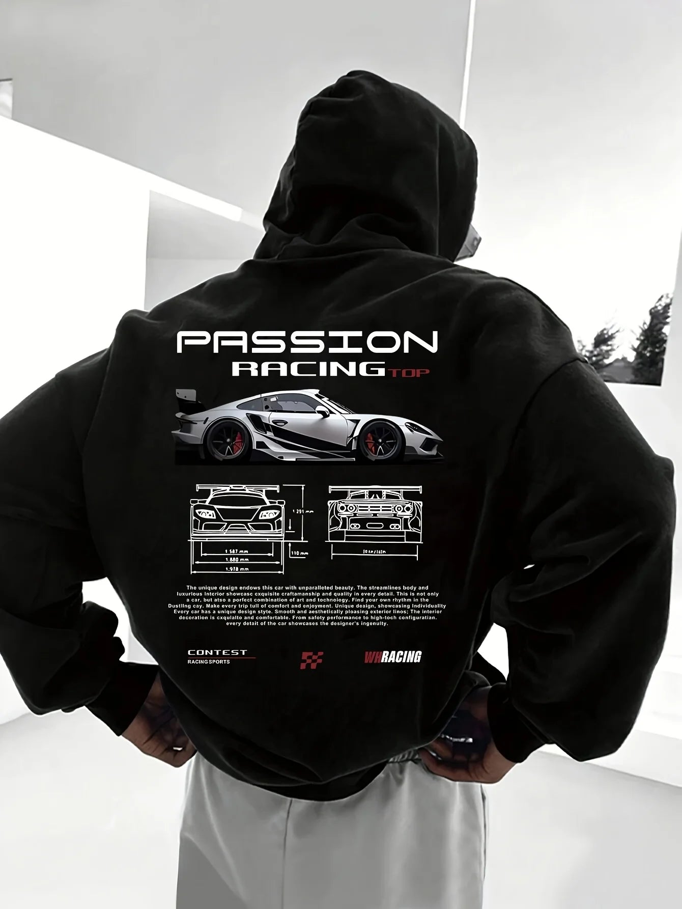 Men's casual hoodie alphabet print loose fit - Temu Bahrain streetwear 22ss men clothing hoodies hoodie men one piece haikyuu