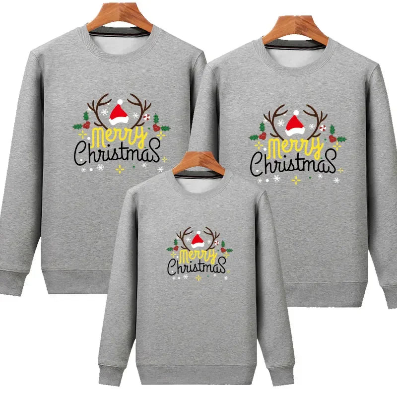 2026 Christmas Sweaters Xmas Autumn Father Mother Kids Baby Cotton Sweatshirts Baby Mommy and Me Clothes Family Matching Outfits