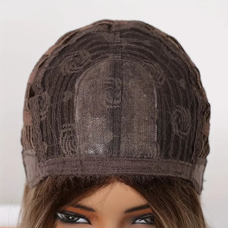 Long Ombre Blonde Synthetic Wigs Middle Part Natural Long Straight layering Wigs For Women Party Halloween Cosplay Daily Wear