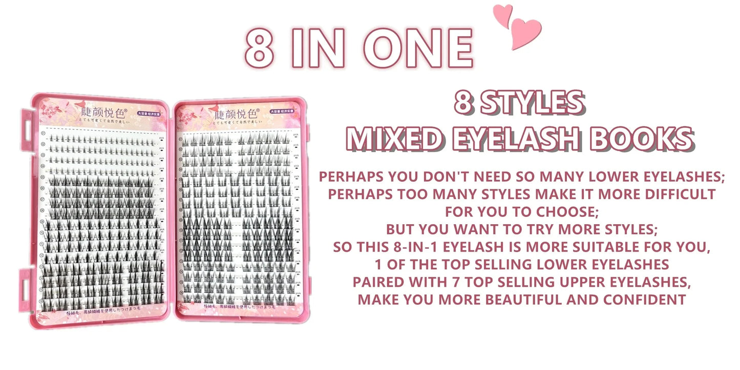 32 Rows Large Capacity Eyelashes Extension Professional Individual Cluster DIY Lashes Natural False Eyelashes Makeup Products