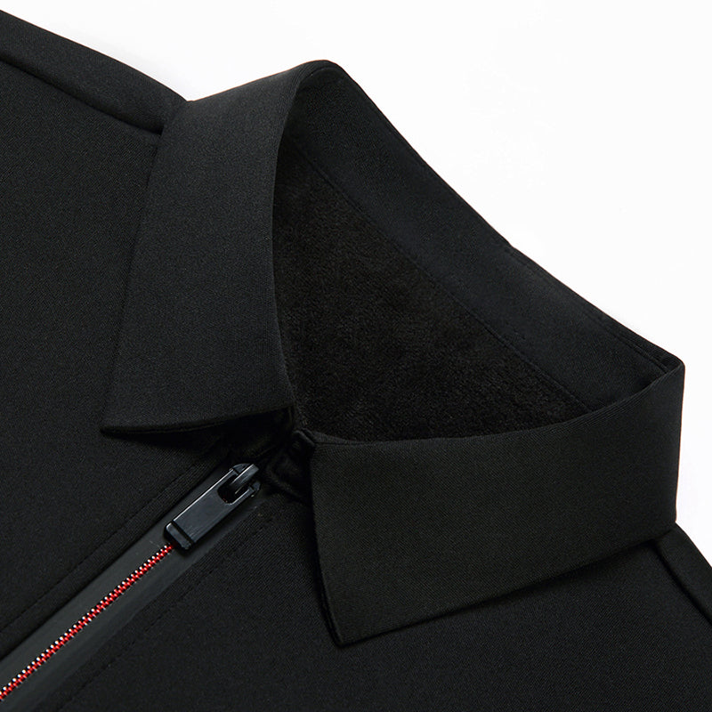 New T Shirt Zipper Polo Shirt Male Fashion Turn-Down Collar Long Sleeve Business Men Clothes