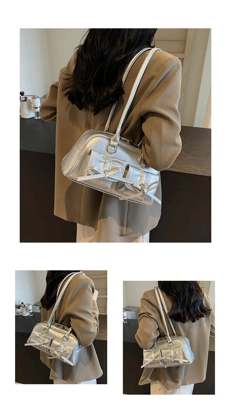 Vintage Women Business Shoulder Bags Simple Ladies Commute Tote Bag Pu Leather Female Underarm Bag Burgundy Large Handbags Purse