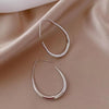 925 Sterling Silver Golden Ellipse Wedding Hoop Earrings For Women Ladies Luxury Female Jewelry Money 925 Jewellery