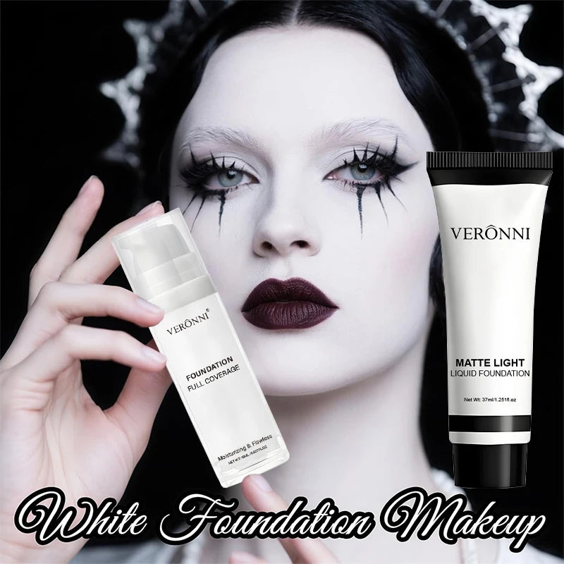 Pure White Makeup Foundation Cream Set,Mixable Pure White Foundation Adjuster Concealer Face Paint Makeup Goth For COS Carnival