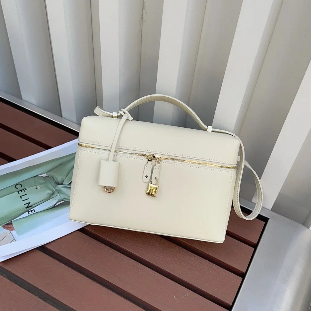 Lp27vintagecow Leather Extra Bag Casual Large Capacity Handbag Single Strap Soft Shape Autumn New Release Box Bag