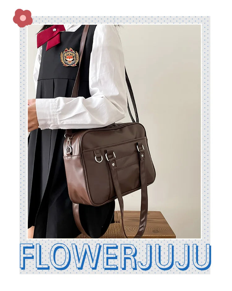 Japanese Style JK Bag Women High School Student Uniform Bag PU Leather Shoulder Bag Women Simple Handbags Crossbody Bags Itabag