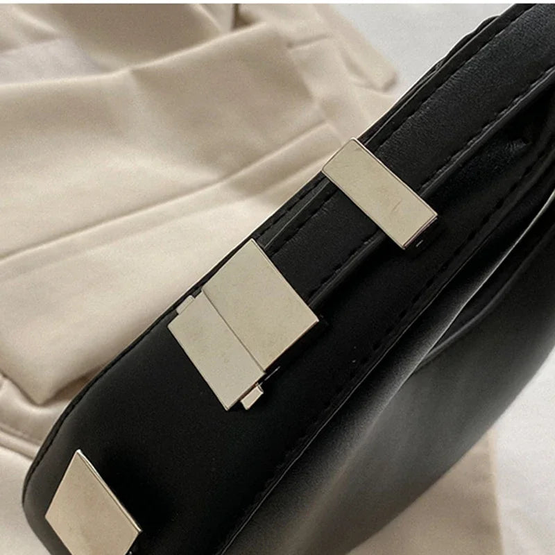 Fashion Luxury Design PU Leather Hobo Shoulder Bag Women Small Clutch Handbag Purse Female Underarm  Bag Travel Totes