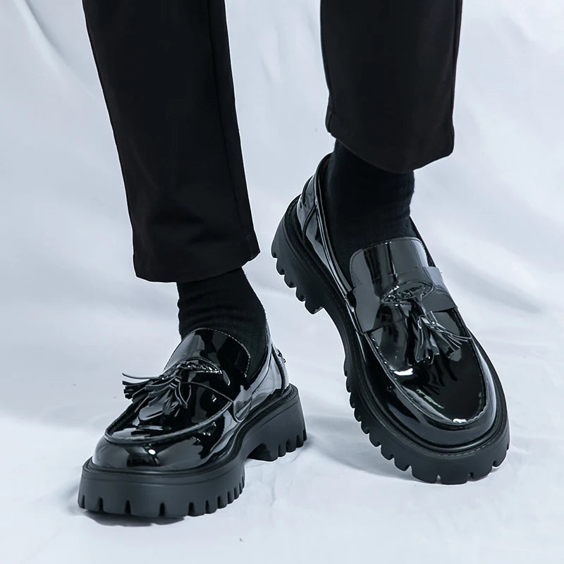 Casual Shoes Mens Comfortable Driving Loafers Light Moccasins Men Fashion Sequins Bling Party Wedding Black Dress Flats Tassel