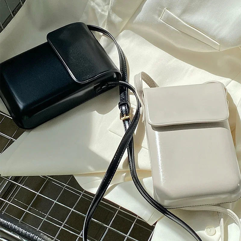 2024 Flap Crossbody Bags Women Mini PU Leather Shoulder Purses and Handbags for Girls Ladies Phone Simple Solid Bag