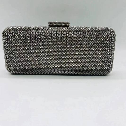 Wedding Party Blue Black Red Gold Silver Purse Diamond Banquet Cocktail Dinner Handbag Woman Crystal Rhinestone Prom Evening Bag