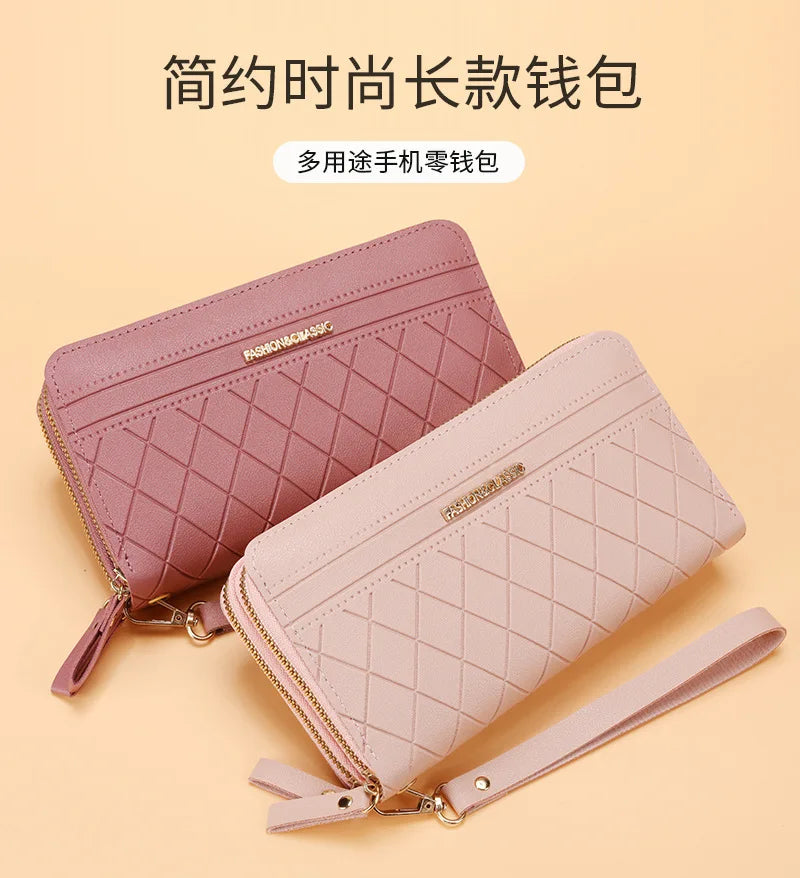 Long Women's Wallet Female Purses Tassel Coin Purse Card Holder Wallets Double Zipper Pu Leather Clutch Luxury Money Phone Bag