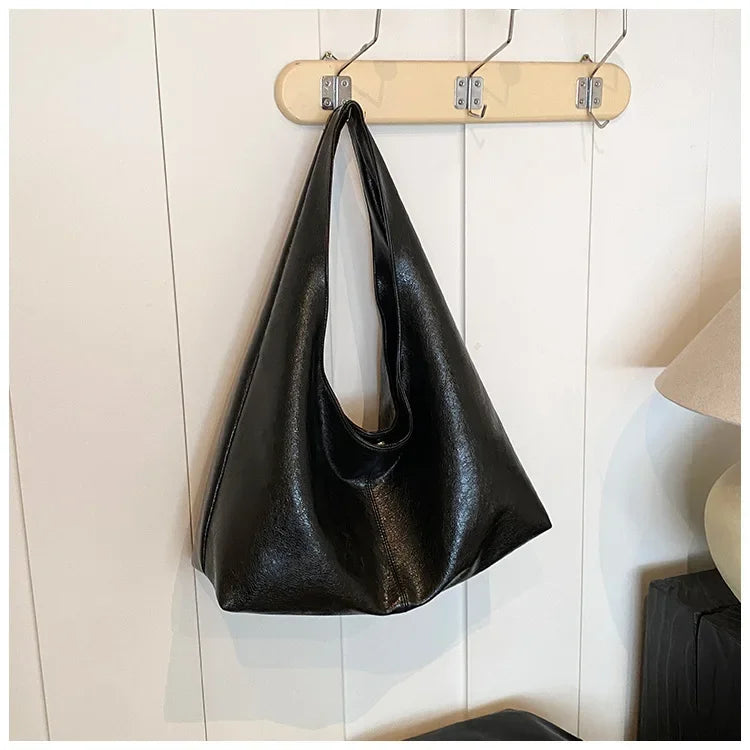 Large Capacity PU Leather Hobo Underarm Bags Autumn Winter Shoulder Bag for Women 2025 New Trend Y2K Handbags and Purses Tote