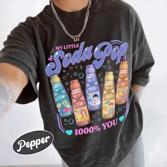 Kpop Demon Hunters Saja Boys Soda Pop Graphic Tee Gift for Fan Woman's Man Summer Cotton Shirts Classic Outdoors O-neck Clothes