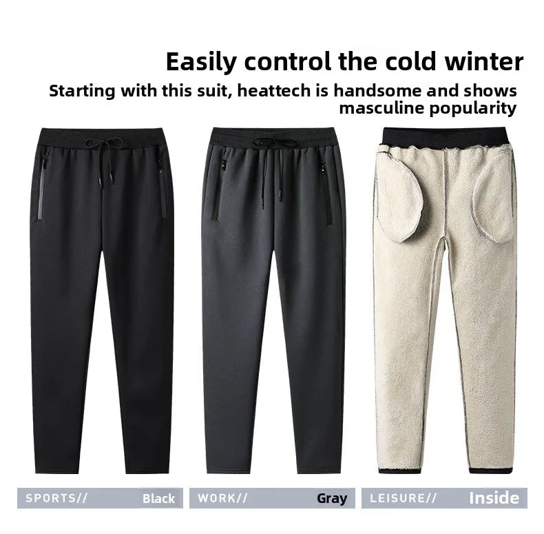 Men's Sportswear New Winter Autumn fleece Tracksuit 2 Piece Sets Sports Suit Jacket+Pant Sweatsuit Male Fashion warm Clothing