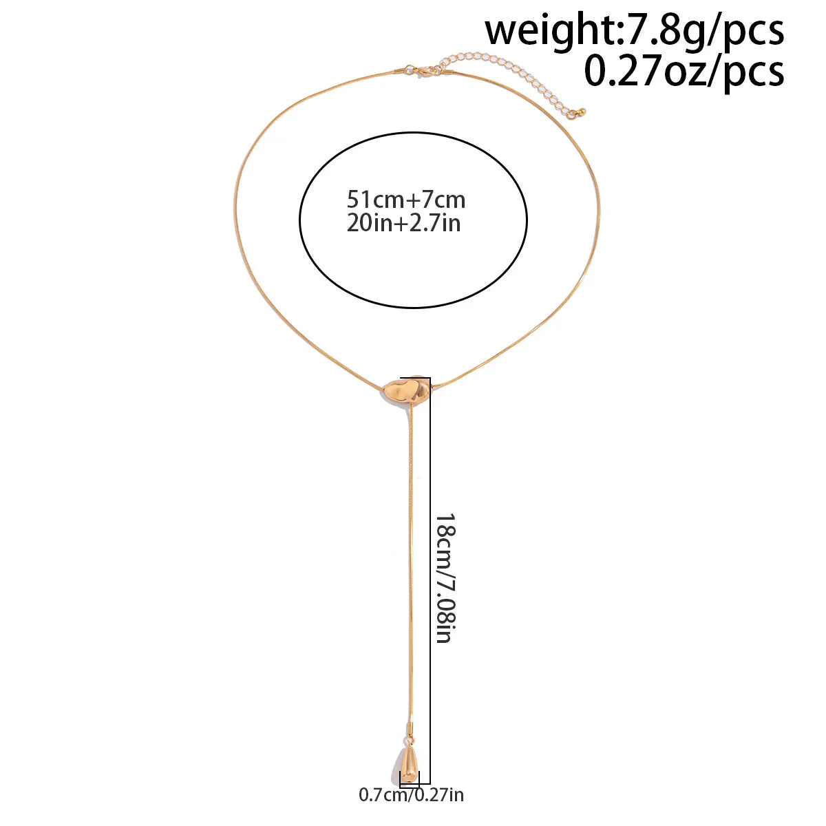 2025 Vintage Metal Simple Water Drop Pendant Necklace for Women 2025 Trendy Long Thin Chain Necklace Aesthetic Y2K Jewelry Gift