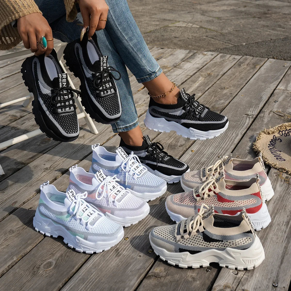 Women Shoes Summer 2025 New Four Seasons Versatile Thin Breathable Casual Shoes Large Fashion Sneakers Women Zapatos De Mujer