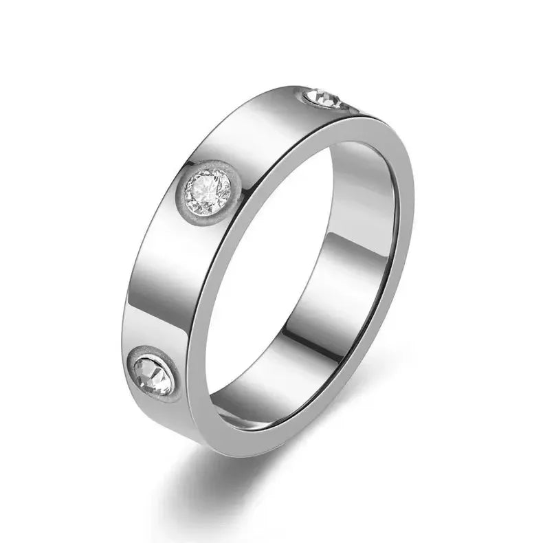 Zircon Stainless steel ring for man crystal rings for woman 2025 new trend Luxury Jewelry
