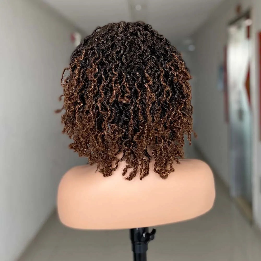 Short Braided Wigs For Black Women Short Dreadlock Wigs Afro Braids Curly Synthetic Hair Nu Faux Locs Wigs For Black Women