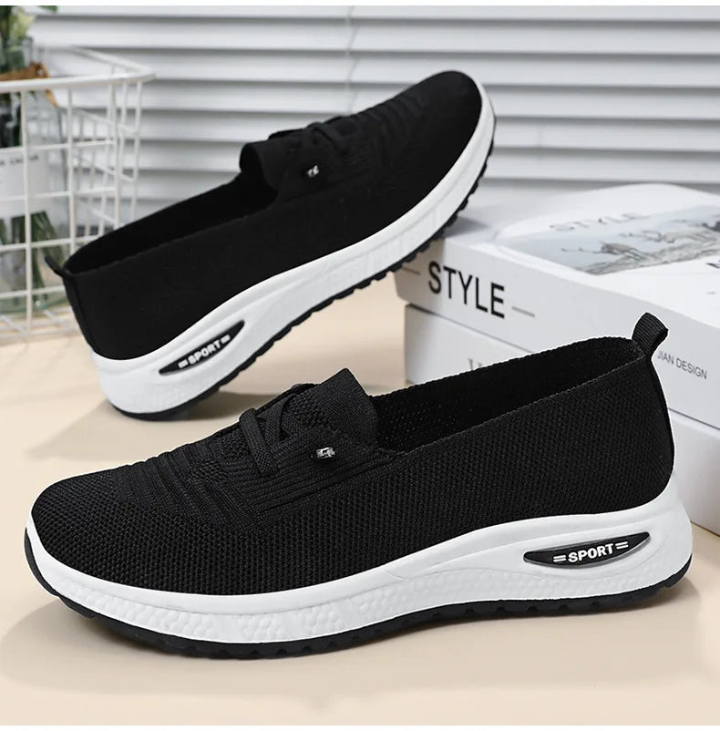 Summer Women's Sneakers Breathable Slip on Walking Shoes Mesh Low Top Womens Vulcanized Shoes Soft Sole Lightweight Women Shoes
