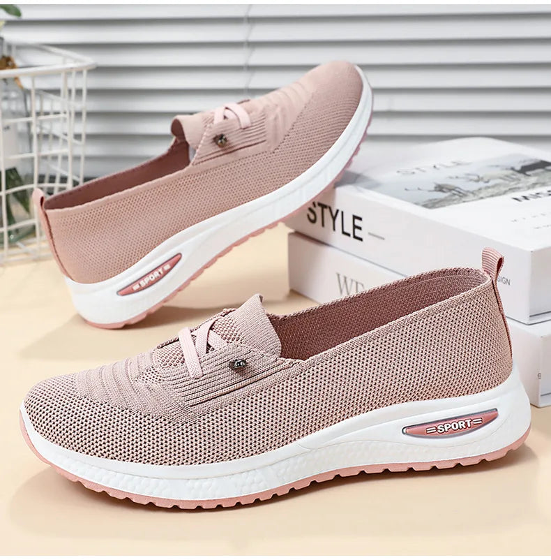 Summer Women's Sneakers Breathable Slip on Walking Shoes Mesh Low Top Womens Vulcanized Shoes Soft Sole Lightweight Women Shoes