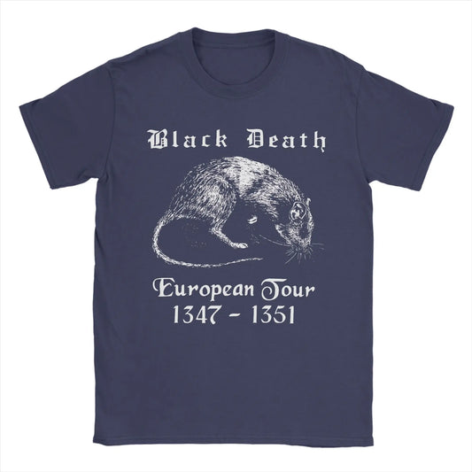Bubonic World Tour T Shirt Black Death European Tour Harajuku T Shirts Short-Sleeved Tshirt Summer Pure Cotton Clothes Tops