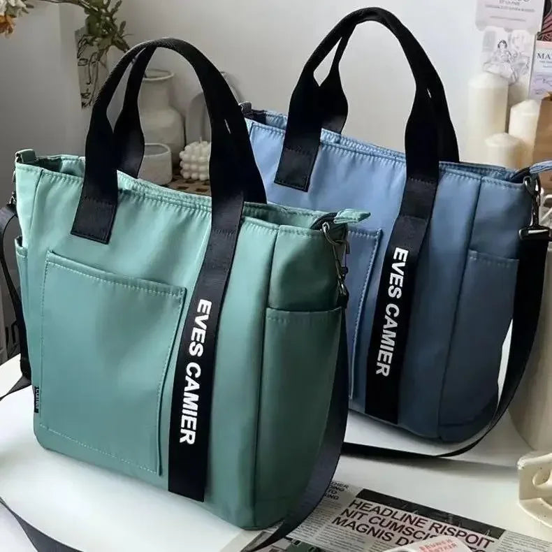New Casual Tote Large Capacity Shoulder Bag Nylon Waterproof Canvas Handbag Simple Fashion Messenger Bags For Schoolgirl