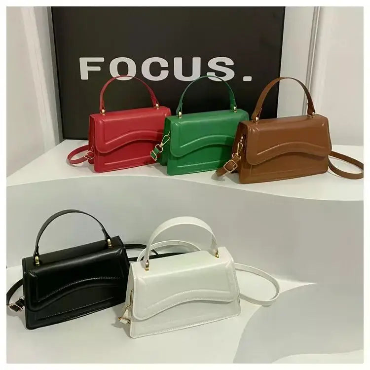 High Quality PU Leather Handbag Purse Women's Bag Solid Color Shoulder Crossbody Bags Lady Messenger Small Tote for Women Girls