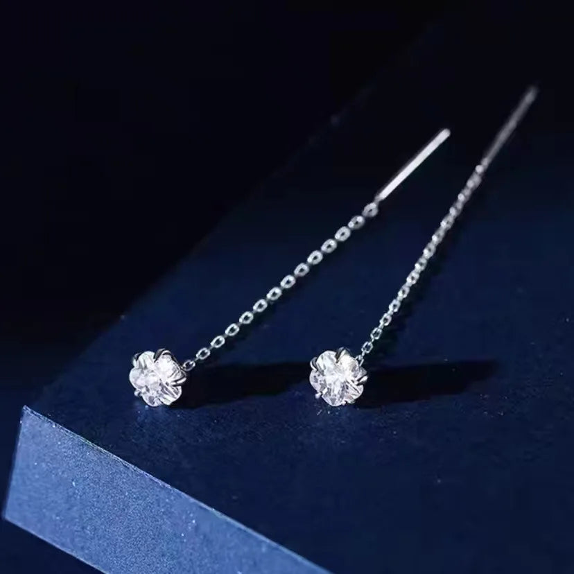 European and American Black Drop Tassel Long Earrings 2025 New Fashion Party Luxury Accessories For Womens Temperament Jewelry