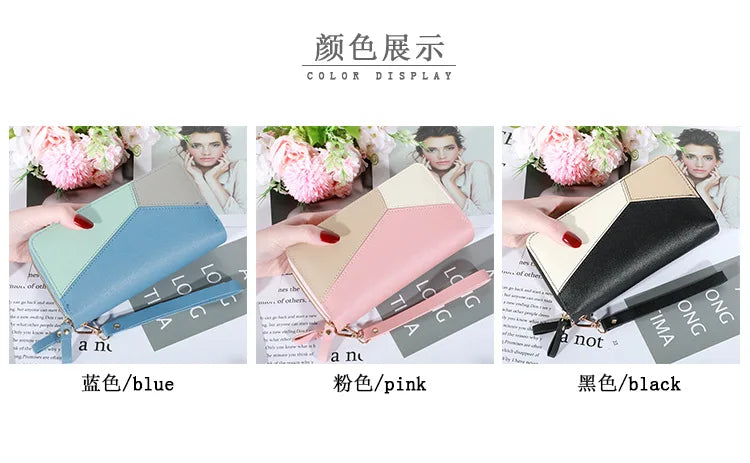Long Women's Wallet Female Purses Tassel Coin Purse Card Holder Wallets Double Zipper Pu Leather Clutch Luxury Money Phone Bag