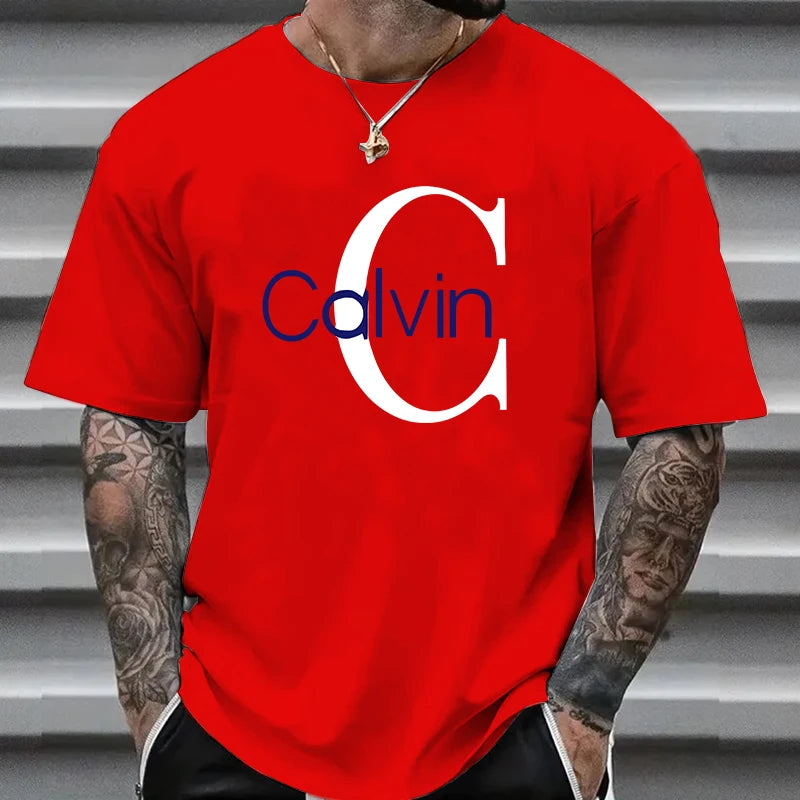 Summer's popular short-sleeved 100% pure cotton T-shirt with letter prints is a casual and fashionable streetwear for men
