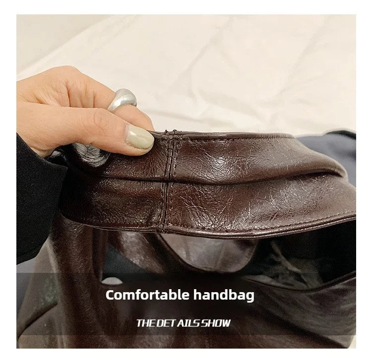 Large Capacity PU Leather Hobo Underarm Bags Autumn Winter Shoulder Bag for Women 2025 New Trend Y2K Handbags and Purses Tote