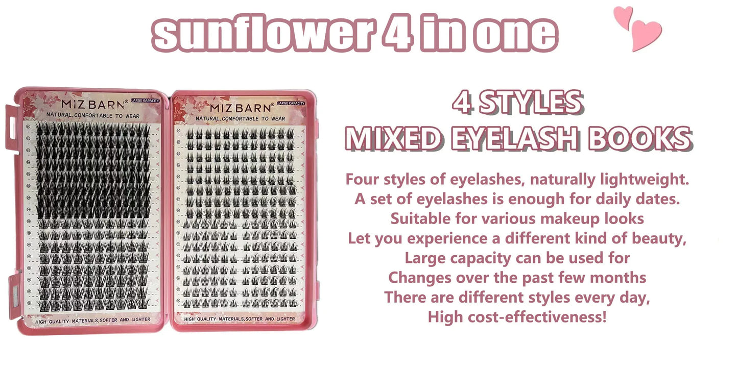 32 Rows Large Capacity Eyelashes Extension Professional Individual Cluster DIY Lashes Natural False Eyelashes Makeup Products