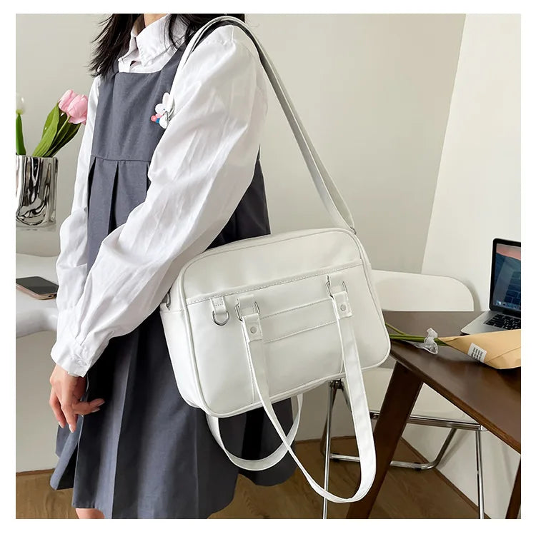 Japanese Style JK Bag Women High School Student Uniform Bag PU Leather Shoulder Bag Women Simple Handbags Crossbody Bags Itabag