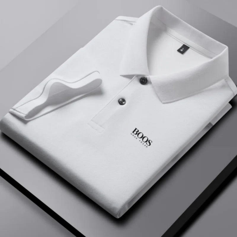 100% pure cotton high-end brand men's short sleeve polo shirt summer fashion hot selling BOSS embroidery golf top casual T-shirt