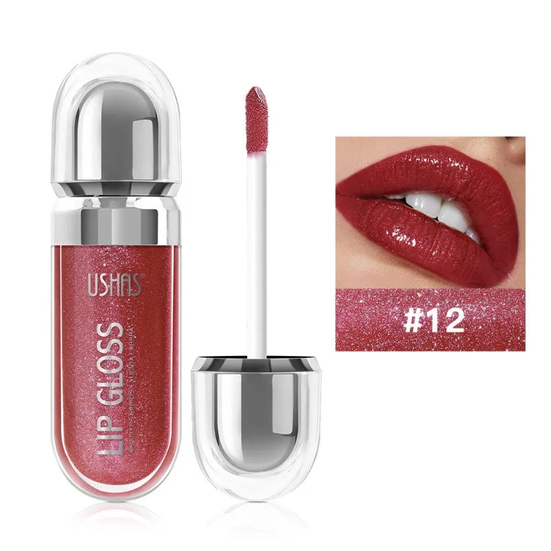 12 Colors Glitter Lips Gloss Long Lasting Diamond Pearlescent Metallic Liquid Lipstick Moisturizing Lip Glaze Cosmetics makeup