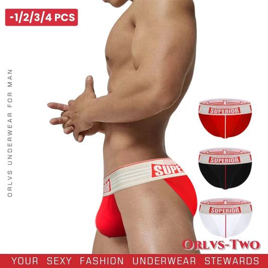 1/2/3/4PCS Men's New Low Waist High Fork Triangle Pants Stimulating Anti Wear Legs Showing Large Protruding Triangle Pants BS844