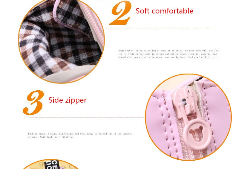 2022 New Winter Children Shoes PU Leather Waterproof Plush Boots Kids Snow Boots Brand Girls Boys Casual Boots Fashion Sneakers