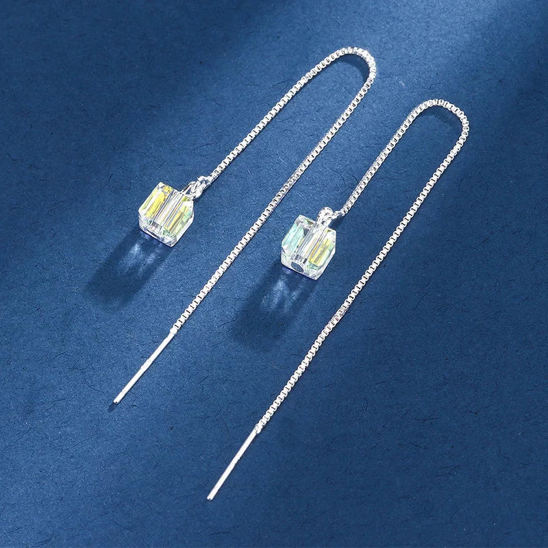 European and American Black Drop Tassel Long Earrings 2025 New Fashion Party Luxury Accessories For Womens Temperament Jewelry