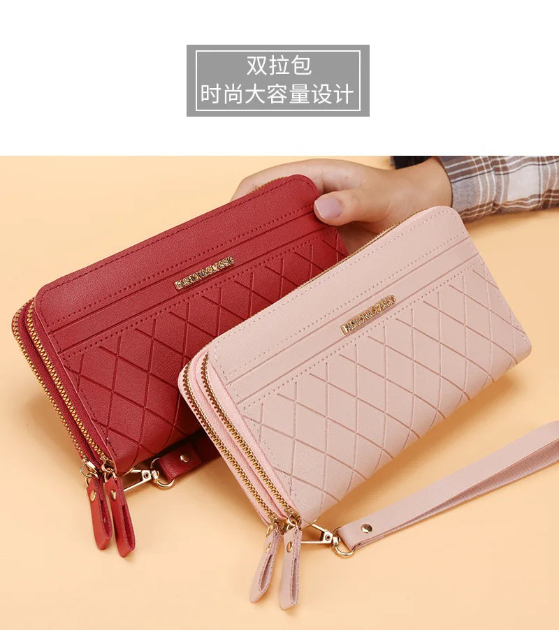 Long Women's Wallet Female Purses Tassel Coin Purse Card Holder Wallets Double Zipper Pu Leather Clutch Luxury Money Phone Bag