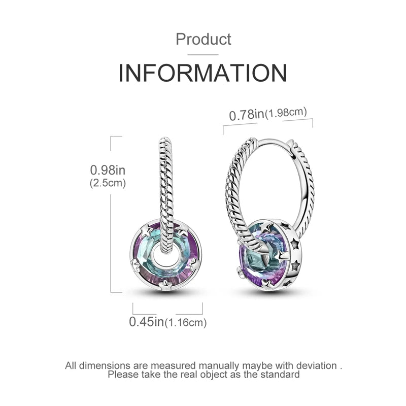 2025 New 925 Sterling Silver Hoop Earrings Flowers Zircon Drop Earrings Stud For Woman Fine Birthday Wedding Party Jewelry Gifts