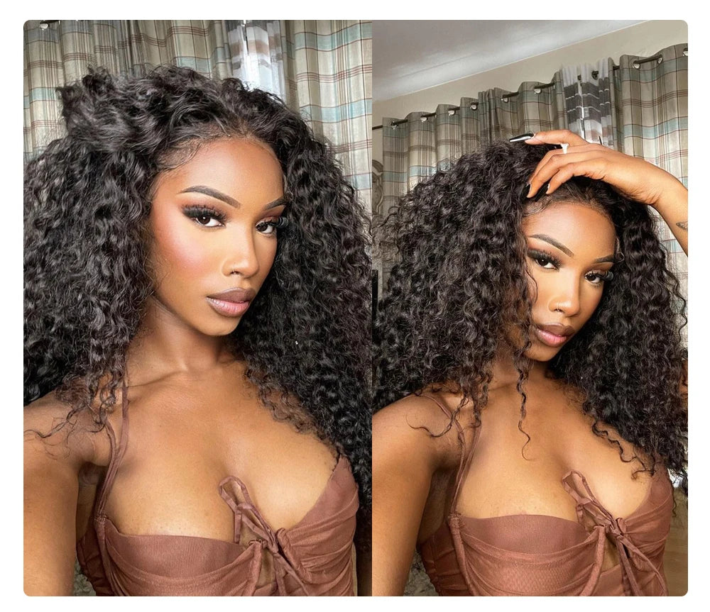 Deep Wave Frontal Wig Human Hair 13x4 Curly Human Hair Wig Transparent  Lace Wig 13x6 Water Wave Wigs 180 Density