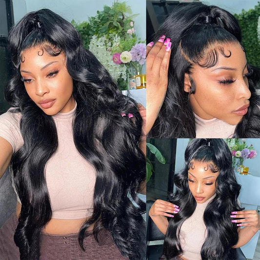 13x4 Transparent Lace Front Human Hair Wigs Brazilian Body Wave Pre Plucked 13x6 HD Lace Frontal Wigs For Women 4x4 Closure Wig